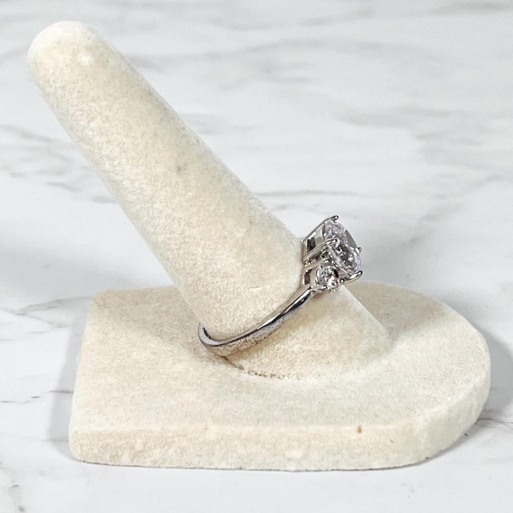 Silver Tone CZ Women's Ring - Picture 3 of 8